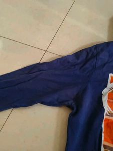 Blue Graphic Print Hoodie