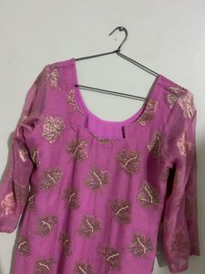 Pink Embroidered Kurta