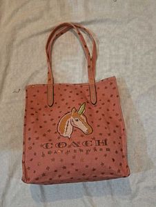 Coach Pink Unicorn Tote Bag