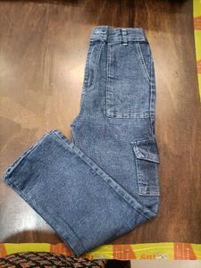 Stylish Blue Denim Cargo Pants