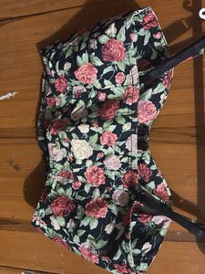 Floral Corset Top with Zipper