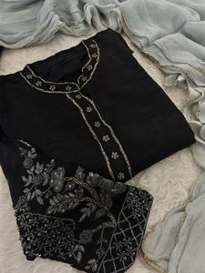 Elegant Black Kurta Set with Dupatta