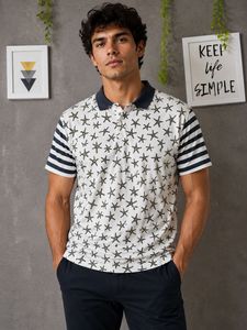 PLAy BOY Unique Starfish Print Polo Shirt