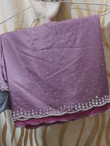 Embellished Purple Saree