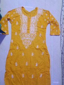 Yellow Chikankari Kurta
