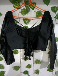 Stylish Black Satin Blouse