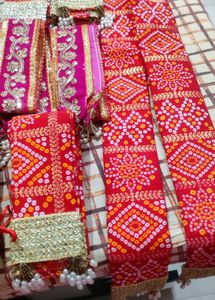 Vibrant Pink Bandhani Dupatta with Tassels  po