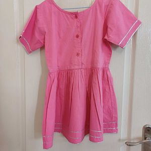Rakhi- Pure Cotton Pink Girls Salwar Kameez
