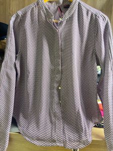 Chic Printed Button-Up Blouse
