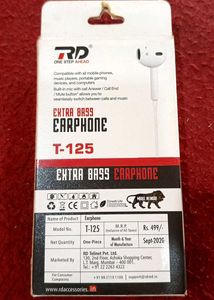 RD EXTRA BASS EARPHONE T-125
