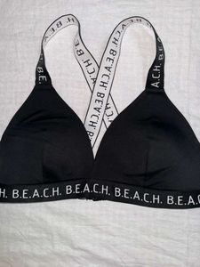 Black Bikini Top with Logo Band