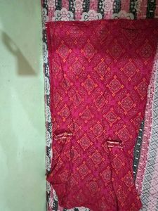 Vibrant Red Printed Kurta