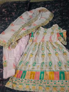 Frock Suit With Salwar and heavy Dupatta