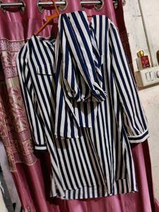Navy &amp; White Striped Tunic Top
