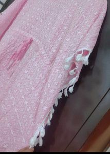 Light Pink Chikan Stuff Tunic For 38 Bust