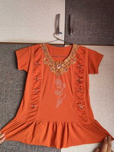 Orange Embellished top