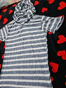 Striped Hooded T-Shirt