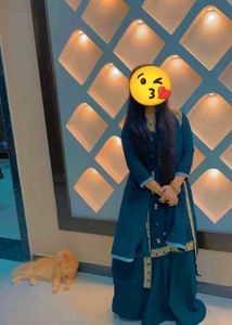 Heavy Teal Kurta lehenga Set