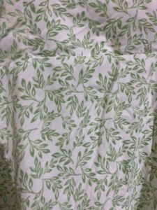 White Green Leaf Print Sundress