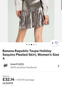 Banana Republic Sequins Skirt (waist:30-32)