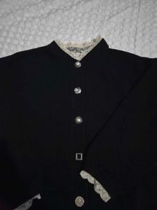 Black Lace Trim cardigan