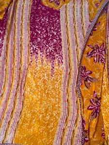 Beautiful Mustard &amp; Maroon Saree