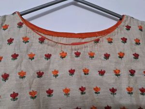 Chanderi silk kurti cotton lining embroidery wear