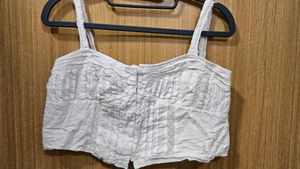 White Sleeveless Crop Top