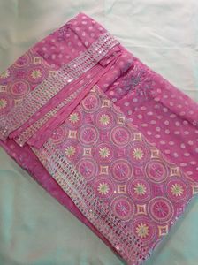 Beautiful Pink Embroidered Saree