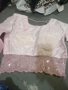 Elegant Pink Sequin Blouse
