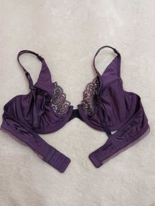Elegant Purple Lace Bra 34B