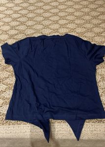 "Smile" Navy Blue Graphic Tee size S