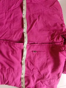 Fuchsia Hooded Quilted Jacket