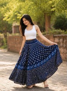 Boho Ethnic Print Maxi Skirt