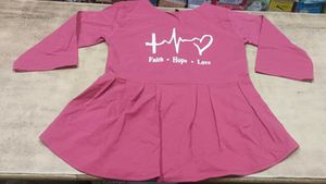 Cute Pink Top with Faith Hope Love Print