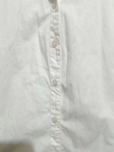 White 3/4 Sleeve Button-Down