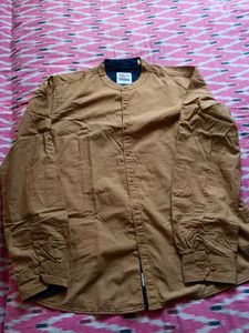 Brown Long Sleeve Button-Down Shirt