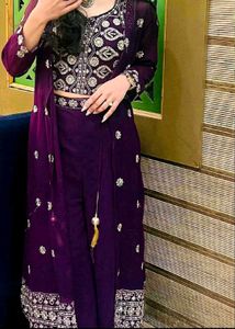 Elegant Purple shrug Set