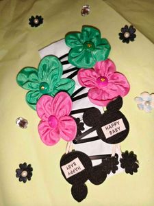 Cute Flower & Mickey Hair Clips Set