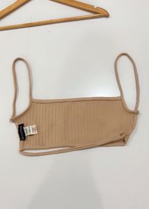 Ribbed Square Neck backless bralette