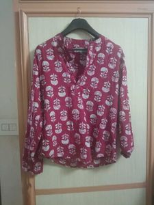 Maroon Floral Print Kurta