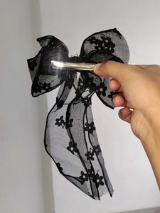 Elegant Black Lace Bow Hair Clip