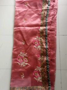 Elegant Pink Embroidered kota Saree