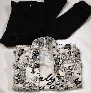 Stylish Floral Print Top &amp; Pants Set