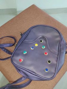 Purple Studded Crossbody Bag