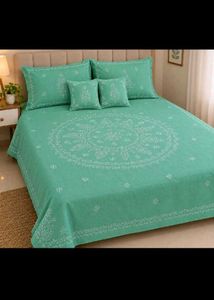 Elegant Teal Embroidered Bedsheet Set