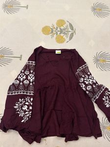 Black Lace-Up Flowy Top