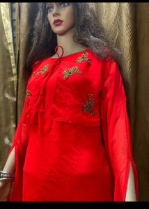 Red Georgette Gawn