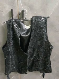 Embellished Black Vest