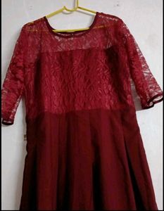 Maroon Lace Dress